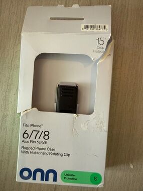 onn Rugged Holster Phone Case for iPhone 6/7/8 - Black